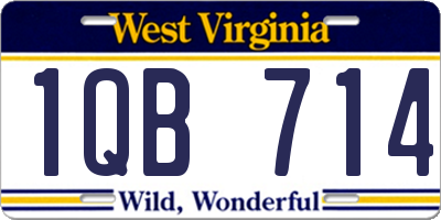 WV license plate 1QB714
