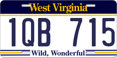 WV license plate 1QB715