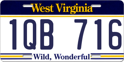 WV license plate 1QB716