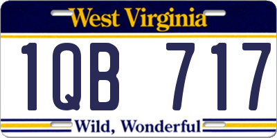 WV license plate 1QB717