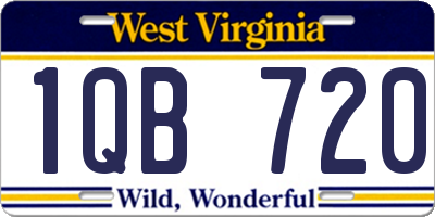 WV license plate 1QB720
