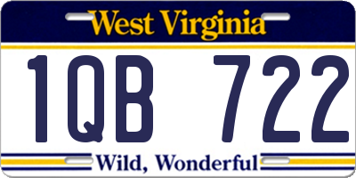 WV license plate 1QB722