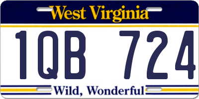 WV license plate 1QB724