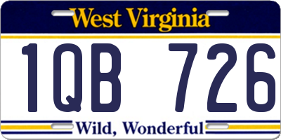 WV license plate 1QB726
