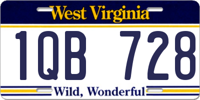 WV license plate 1QB728