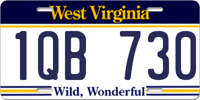 WV license plate 1QB730