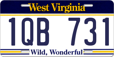 WV license plate 1QB731