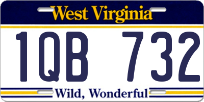 WV license plate 1QB732