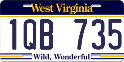 WV license plate 1QB735