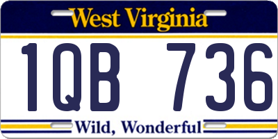 WV license plate 1QB736