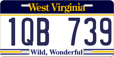 WV license plate 1QB739