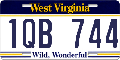WV license plate 1QB744