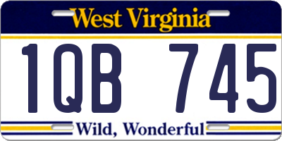 WV license plate 1QB745