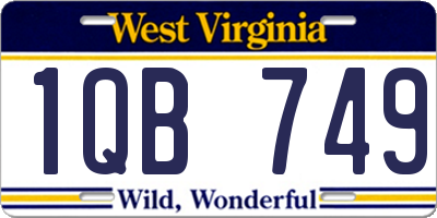 WV license plate 1QB749