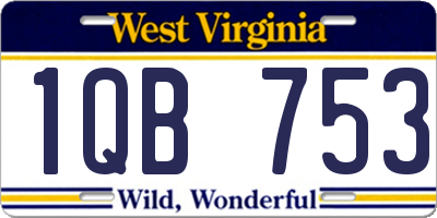 WV license plate 1QB753