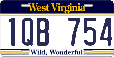 WV license plate 1QB754