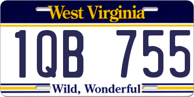 WV license plate 1QB755