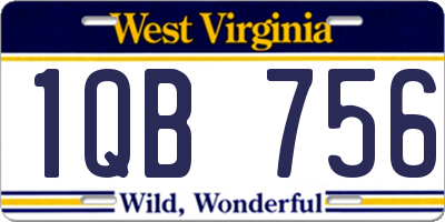 WV license plate 1QB756