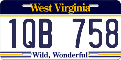 WV license plate 1QB758
