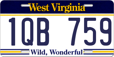 WV license plate 1QB759