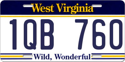 WV license plate 1QB760