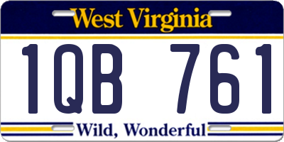 WV license plate 1QB761