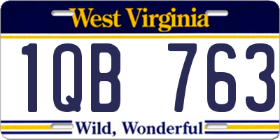 WV license plate 1QB763