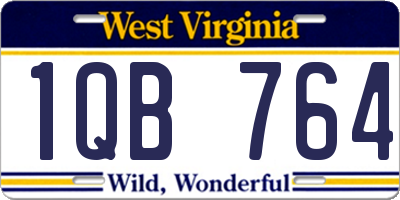 WV license plate 1QB764