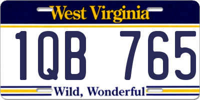 WV license plate 1QB765