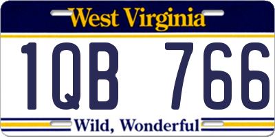 WV license plate 1QB766