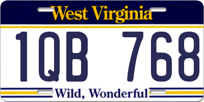 WV license plate 1QB768