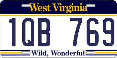 WV license plate 1QB769