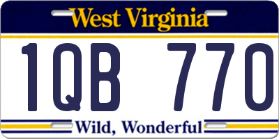 WV license plate 1QB770