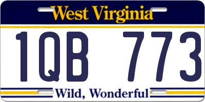 WV license plate 1QB773
