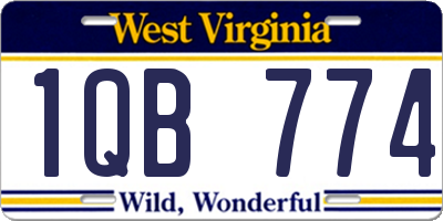 WV license plate 1QB774