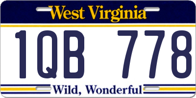 WV license plate 1QB778