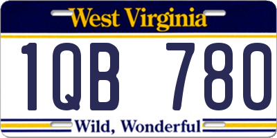 WV license plate 1QB780