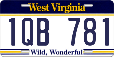 WV license plate 1QB781