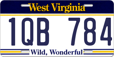 WV license plate 1QB784