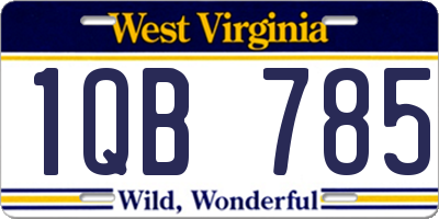 WV license plate 1QB785