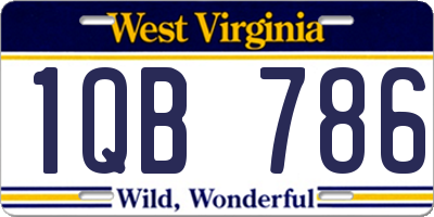 WV license plate 1QB786