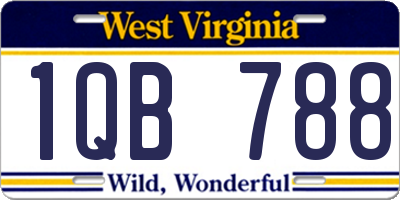 WV license plate 1QB788