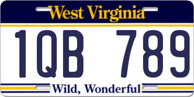WV license plate 1QB789