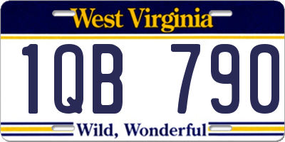 WV license plate 1QB790