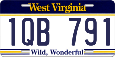 WV license plate 1QB791