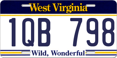 WV license plate 1QB798