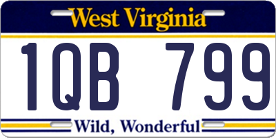 WV license plate 1QB799