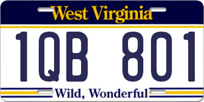 WV license plate 1QB801
