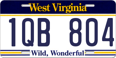 WV license plate 1QB804