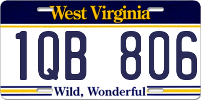 WV license plate 1QB806